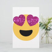 glitter hartoog emoji briefpapier (Staand voorkant)