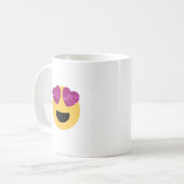 glitter hartoog emoji koffiemok (Voorkant links)