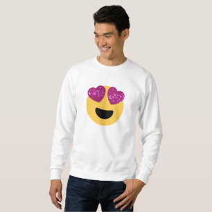 glitter hartoog emoji mannen sweatshirt