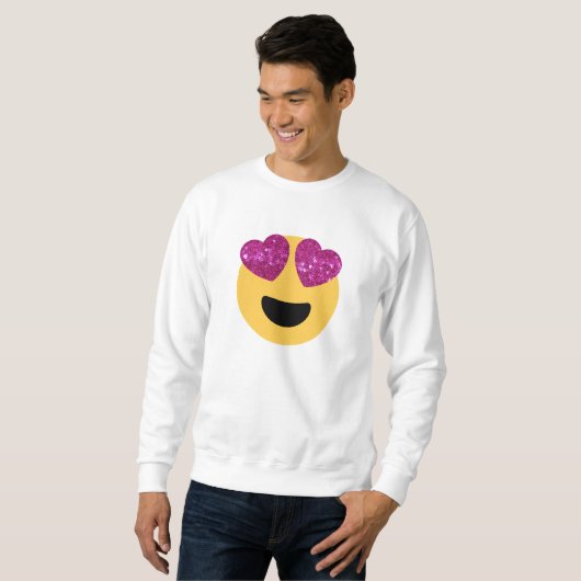glitter hartoog emoji mannen sweatshirt (Voorkant volledig)