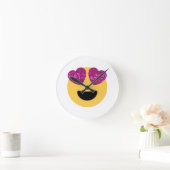 glitter hartoog emoji ronde klok (Huis)