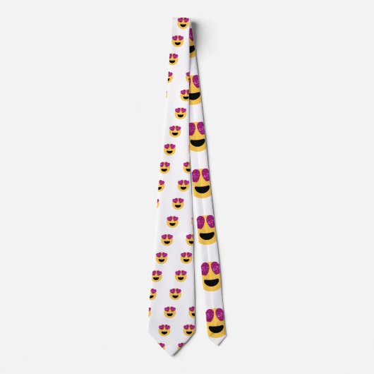 glitter hartoog emoji stropdas (Voorkant)