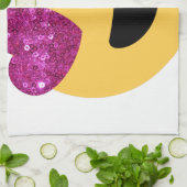 glitter hartoog emoji theedoek (Gevouwen)