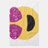 glitter hartoog emoji theedoek (Verticaal)