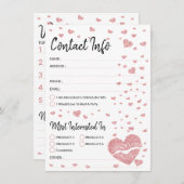 Glitter hartroze lippen Contact Info Wish List (Voorkant / Achterkant)