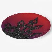 Glitter Haunted Mansion Halloween Papieren Bordje (Gekanteld)