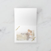 Glitter Heart Black Stripe Trouwfoto Dank u Bedankkaart (Binnen)