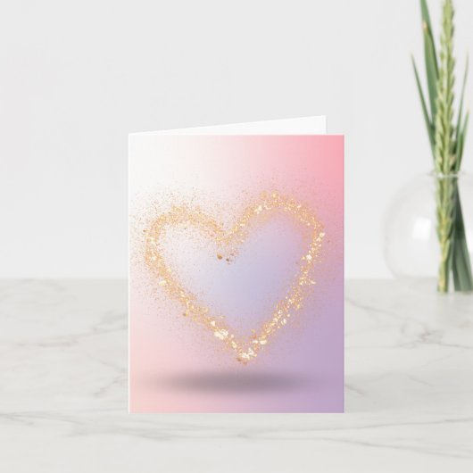 Glitter Heart Blank Kaart (Voorkant)