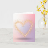 Glitter Heart Blank Kaart (Gele Bloem)