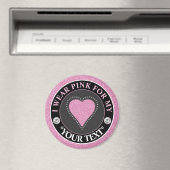 Glitter Heart Breast Cancer Awareness Design Magneet (Insitu (Vaatwasser))
