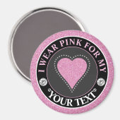 Glitter Heart Breast Cancer Awareness Design Magneet (Voorkant / Achterkant)