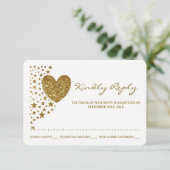 Glitter Heart en Stars Wedding RSVP (Staand voorkant)