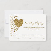 Glitter Heart en Stars Wedding RSVP (Voorkant)