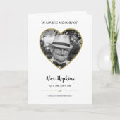 Glitter Heart Lijst Foto Memorial Folded Funeral Programma (Voorkant)