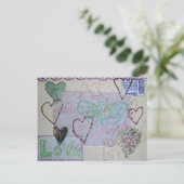Glitter Heart Love collage Briefkaart (Staand voorkant)