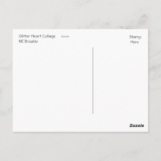 Glitter Heart Love collage Briefkaart (Achterkant)