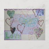 Glitter Heart Love collage Briefkaart (Voorkant)