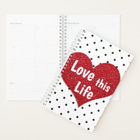 Glitter Heart van het Inspirerend leven Planner (Display)