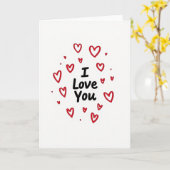 Glitter Hearts Ik Hou Van Jou Kaart (Gele Bloem)