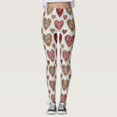 Glitter Hearts Pattern – Sparkling Romantic Love Leggings (Voorkant)