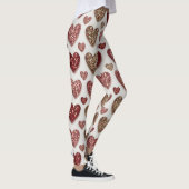 Glitter Hearts Pattern – Sparkling Romantic Love  Leggings (Rechts)