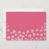Glitter Hearts Pink Valentijnsdag Party Kaart (Achterkant)