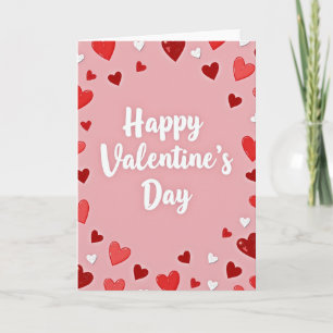 Glitter Hearts Valentijnsdag kaart