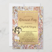 Glitter Heels, ballon, marmer Retirement Party Kaart (Voorkant)