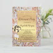 Glitter Heels, ballon, marmer Retirement Party Kaart (Staand voorkant)