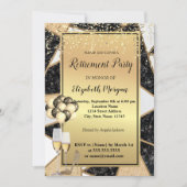 Glitter Heels, ballon, marmer Retirement Party Kaart (Voorkant)