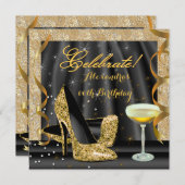 Glitter Heels Champagne Kaart (Voorkant / Achterkant)