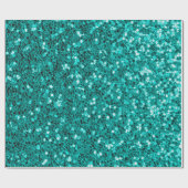 Glitter heldere turkooistextuur cadeaupapier (Vlak)