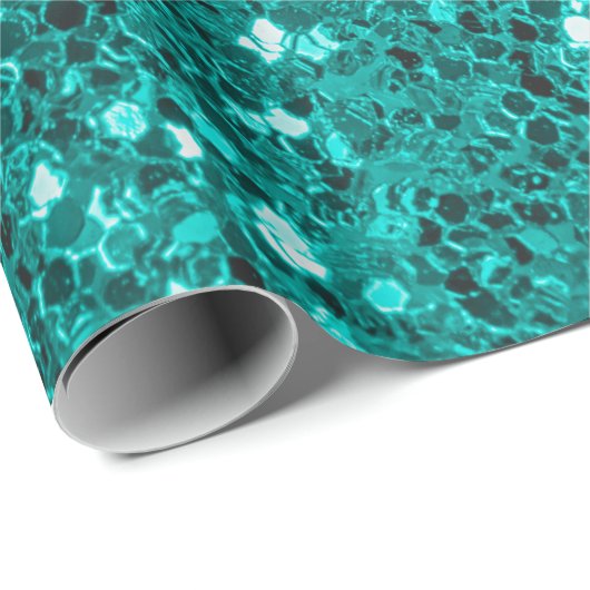Glitter heldere turkooistextuur cadeaupapier (Rol Hoek)