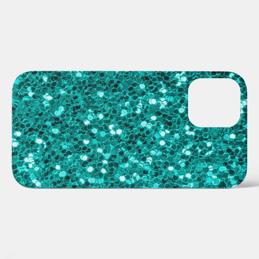 Glitter heldere turkooistextuur Case-Mate iPhone case (Achterkant (horizontaal))