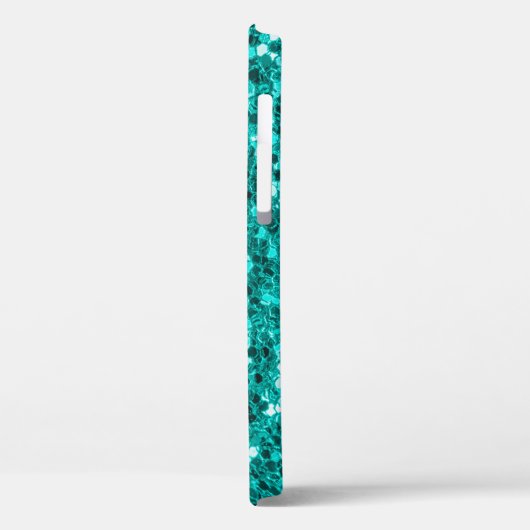 Glitter heldere turkooistextuur Case-Mate iPhone case (Achterkant / Links)