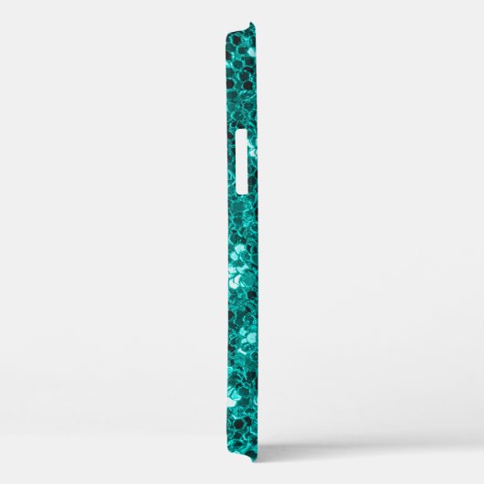 Glitter heldere turkooistextuur Case-Mate iPhone case (Achterkant / Rechts)