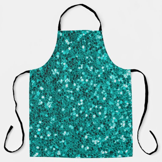 Glitter heldere turkooistextuur schort (Voorkant)