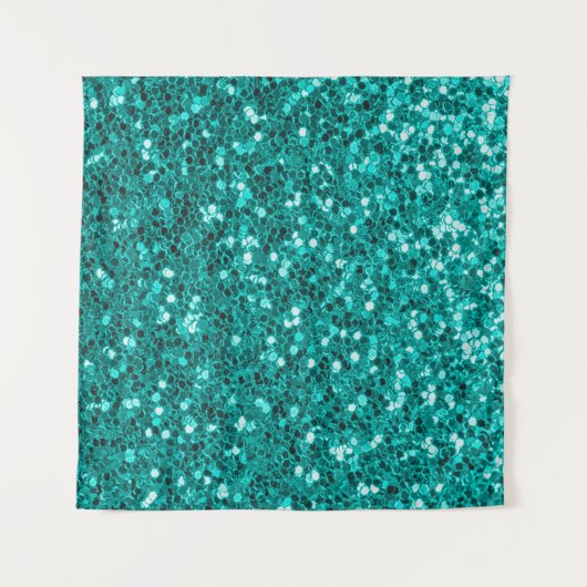 Glitter heldere turkooistextuur wandkleed (Voorkant)