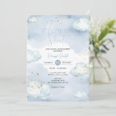 Glitter Hemelgezonden Babyborrel Kaart (Staand voorkant)