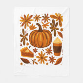 Glitter Herfst Bloemen Pompoen Dankzegging Fleece Deken (Voorkant)