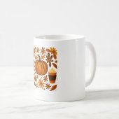 Glitter Herfst Bloemen Pompoen Dankzegging Koffiemok (Voorkant rechts)