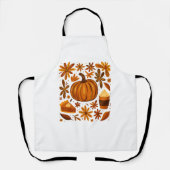 Glitter Herfst Bloemen Pompoen Dankzegging Schort (Voorkant)