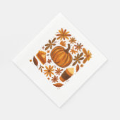 Glitter Herfst Bloemen Pompoen Dankzegging Servet (Hoek)