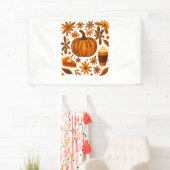 Glitter Herfst Bloemen Pompoen Dankzegging Spandoek (Insitu)