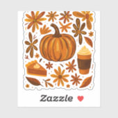 Glitter Herfst Bloemen Pompoen Dankzegging Sticker (Vel)