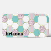 Glitter Hexagon Hoesje-Mate iPhone Case (Achterkant (horizontaal))