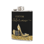 Glitter High Heels Black Gold Heupfles (Links)