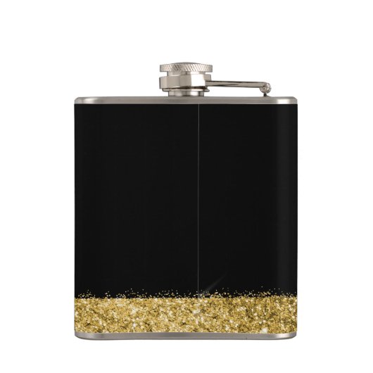 Glitter High Heels Black Gold Heupfles (Achterkant)