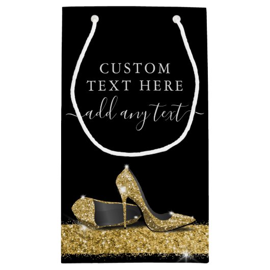 Glitter High Heels Black Gold Klein Cadeauzakje (Achterkant)