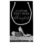 Glitter High Heels Black Silver Custom Klein Cadeauzakje (Achterkant)